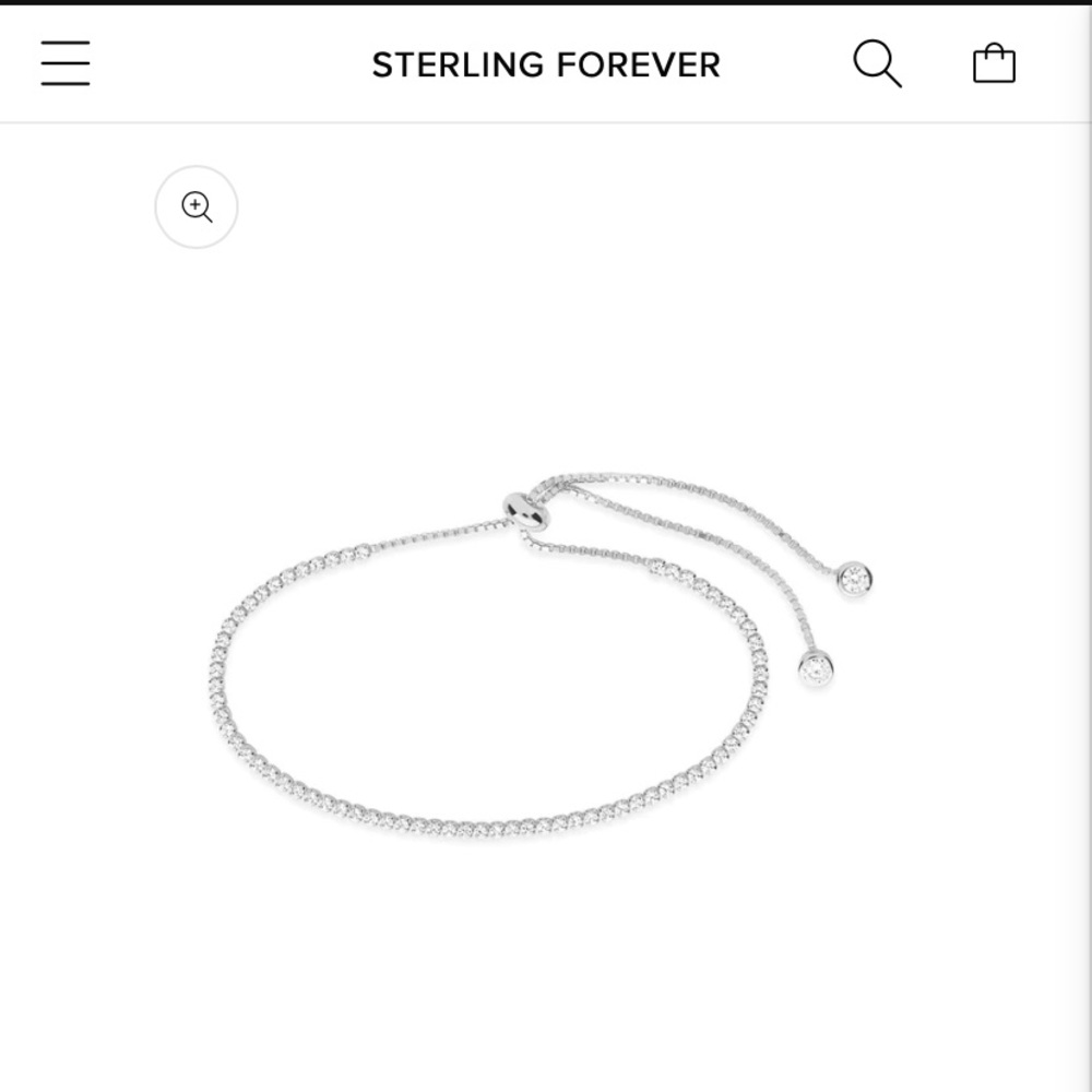 Sterling Forever CZ Slider Bracelet (Silver)